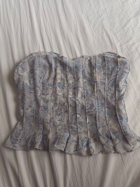 Free People Lavender Smocked Strapless Top